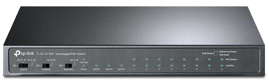 POE комутатор TP-Link TL-SL1311MP Black www.bd.in.ua Безпечний Дім