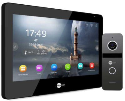 Комплект домофону Neolight Mezzo Hybrid HD Kit (Mezzo Hybrid + Solo FHD) B/Graphite www.bd.in.ua Безпечний Дім