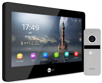 Комплект домофону Neolight Mezzo Hybrid HD Kit (Mezzo Hybrid + Solo FHD) B/Silver www.bd.in.ua Безпечний Дім