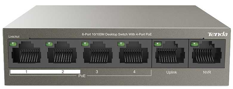 POE комутатор Tenda TEF1106P-4-63W www.bd.in.ua Безпечний Дім