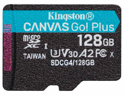 Карта памяті Kingston 128GB microSDXC сlass 10 UHS-I U3 V30 A2 Canvas Go Plus G4 (SDCG4/128GBSP) www.bd.in.ua Безпечний Дім