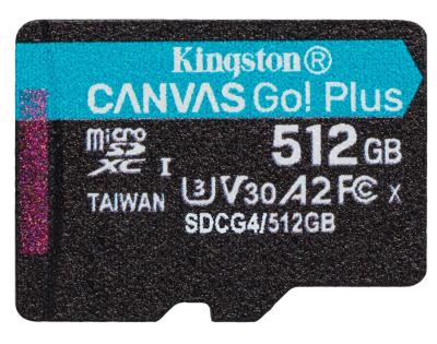 Карта памяті Kingston 512GB microSDXC сlass 10 UHS-I U3 V30 A2 Canvas Go Plus G4 (SDCG4/512GBSP) www.bd.in.ua Безпечний Дім