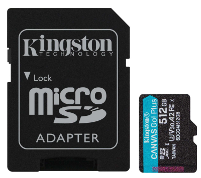 Карта памяті Kingston 512GB microSDXC сlass 10 UHS-I U3 V30 A2 Canvas Go Plus G4 (SDCG4/512GB) www.bd.in.ua Безпечний Дім