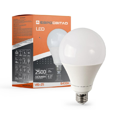 LED лампа Євросвітло VIS-25-E27 25W 6400К www.bd.in.ua Безпечний Дім