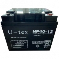 Акумулятор U-TEX 12В / 40 Ah www.bd.in.ua Безпечний Дім