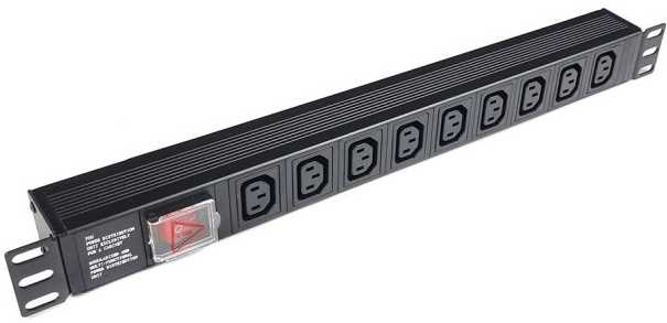 Блок розеток E-server 1U, 19″ на 9 розеток C13, з вимикачем, без кабелю (WT-2271A-WO-Black) www.bd.in.ua Безпечний Дім
