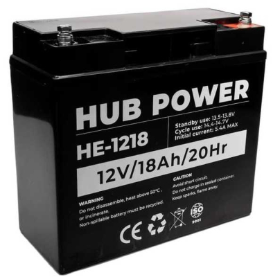 Акумулятор Hub Power HE-1218 12В 18Аг www.bd.in.ua Безпечний Дім
