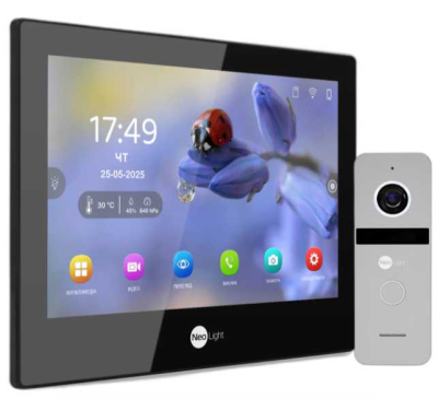 Комплект домофону Neolight Alpha Hybrid HD Kit (Alpha Hybrid + Solo FHD) Black/Silver www.bd.in.ua Безпечний Дім