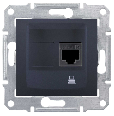Розетка мережева Schneider Electric SDN4300170 Sedna RJ45 Graphite www.bd.in.ua Безпечний Дім