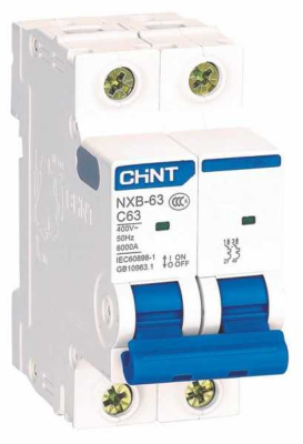 Автоматичний вимикач Chint NXB-63 (2P, C63, 6kA) www.bd.in.ua Безпечний Дім