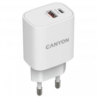Мережевий адаптер Canyon H-08 white (QC18W/PD 20W) www.bd.in.ua Безпечний Дім