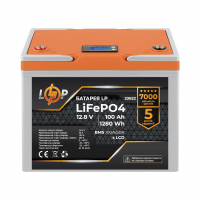 Акумулятор LogicPower LP LiFePO4 12,8V - 100 Ah (1280Wh) (BMS 100A/50А) пластик LCD www.bd.in.ua Безпечний Дім