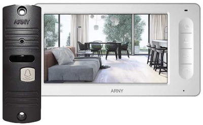 Комплект домофону Arny AVD-7005 White/Dark brown www.bd.in.ua Безпечний Дім