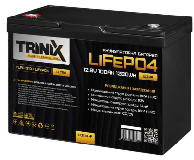 Акумулятор Trinix TLFP-12100 Ultra LiFePO4 12.8В 100Аг www.bd.in.ua Безпечний Дім
