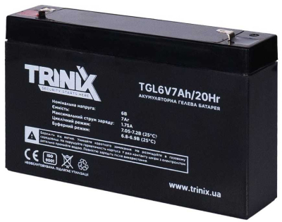 Акумулятор Trinix TGL6V7Ah/20Hr GEL www.bd.in.ua Безпечний Дім