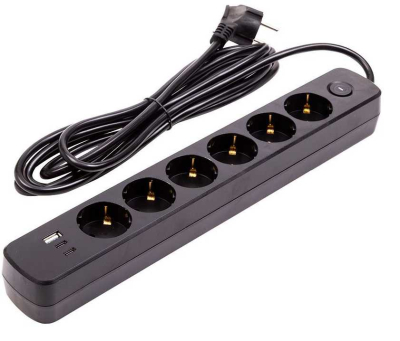 Мережевий фільтр PowerPlant YS-N6086/10c 6/10м, USB (EX610693) www.bd.in.ua Безпечний Дім