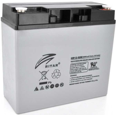 Акумуляторна батарея Ritar 12V 14Ah Gray (HR1250W) www.bd.in.ua Безпечний Дім