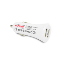 Зарядний пристрій Faraday Electronics 18W/USB/2.4A +1 A car з 2 USB виходами 2.4 А і 1А www.bd.in.ua Безпечний Дім