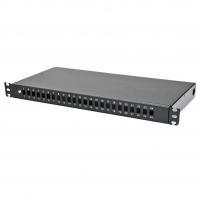 Патч панель CMS 24 порти SC-Simpl./LC-Dupl., пуста, каб.вводи для 4xPG13.5+відгиб, 1U, чорна (UA-FOPF24SCS-B) www.bd.in.ua Безпечний Дім