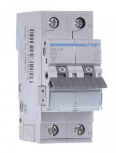 Автоматичний вимикач Hager 1P+N 6kA B-20A 2M (MB520A) www.bd.in.ua Безпечний Дім