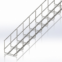 Лоток сітчастий  CMS 100х100, дріт Ø4 мм, білий цинк, 2,5м (WBB4-100100Z) www.bd.in.ua Безпечний Дім