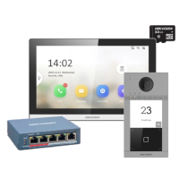 Комплект домофону Hikvision DS-KV8113-WME1(B)/Flush+DS-KH6350-TE1+HS-TF www.bd.in.ua Безпечний Дім