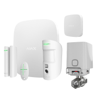 Комплект безпровідної сигналізації Ajax та захисту від потопу StarterKit Cam white + WaterStop 1/2