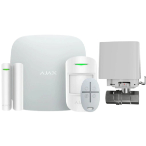 Комплект безпровідної сигналізації Ajax та захисту від потопу StarterKit 2 white + Ajax WaterStop 1