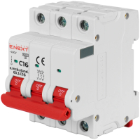Автоматичний вимикач Enext e.mcb.stand.60.3.C16, 3р, 16А, C, 6кА www.bd.in.ua Безпечний Дім