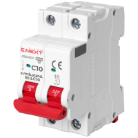 Автоматичний вимикач Enext e.mcb.stand.60.2.C10, 2р, 10А, C, 6кА www.bd.in.ua Безпечний Дім