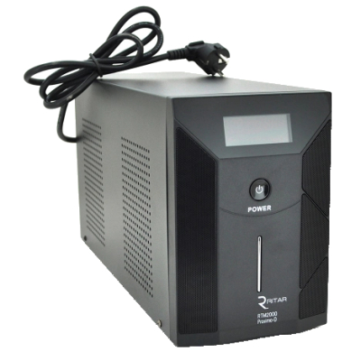 Джерело безперебійного живлення Ritar RTM2000 (1200W) Proxima-D LCD, AVR, 2st, 3xSCHUKO socket, 4x12V7,5Ah www.bd.in.ua Безпечний Дім
