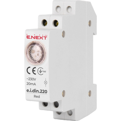 Зовнішня індикація Enext e.i.din.220.red на DIN-рейку www.bd.in.ua Безпечний Дім