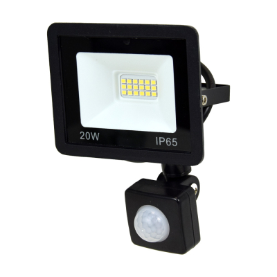 Світлодіодний прожектор Lightwell LW-FL-B-20-S 20 W з датчиком руху www.bd.in.ua Безпечний Дім