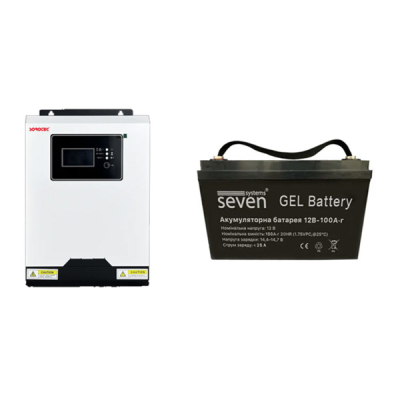 Комплект резервного живлення Sorotec REVO VM 1.2kW/12V c АКБ SEVEN Gel 12V/100Ah (1.2kW-100AhGel) www.bd.in.ua Безпечний Дім