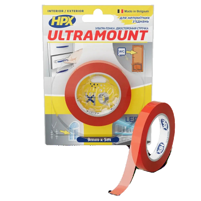 Стрічка монтажна HPX UM0905 ULTRA MOUNT 9мм х 5м www.bd.in.ua Безпечний Дім