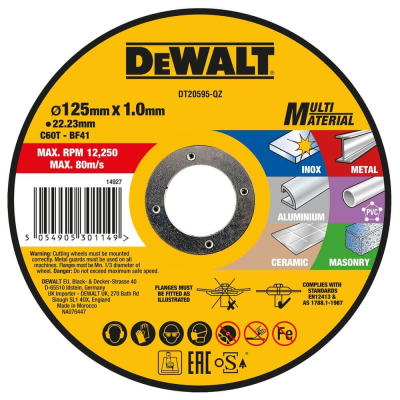 Відрізний круг DeWALT MULTI-MATERIAL DT20595 www.bd.in.ua Безпечний Дім