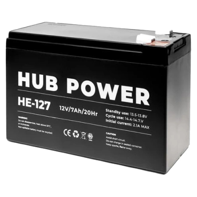 Акумулятор Hub Power НЕ-127 12V 7Ah www.bd.in.ua Безпечний Дім