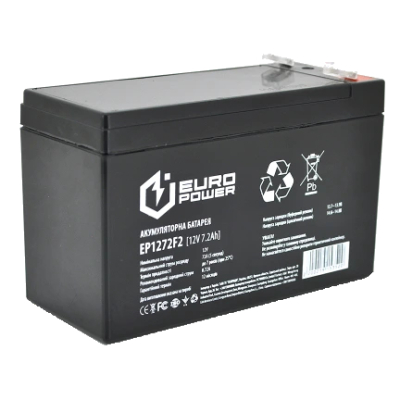 Акумулятор Europower EP12-7.2F2 12В 7 А•ч www.bd.in.ua Безпечний Дім
