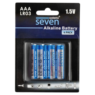 Батарейка SEVEN Systems LR03 AАA 1.5V 4 шт (SEVENLR03 AAA4) www.bd.in.ua Безпечний Дім
