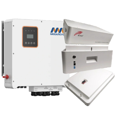 Система резервного живлення Megarevo Ritar LFP51.2V100Ah-HV-5 шт + СК до АКБ + інв. R12KH3-P + підставка до АКБ б/к www.bd.in.ua Безпечний Дім
