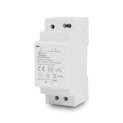 Імпульсний блок живлення Full Energy BGP-53UDIN 5 В / 3 А для кріплення на DIN рейку www.bd.in.ua Безпечний Дім