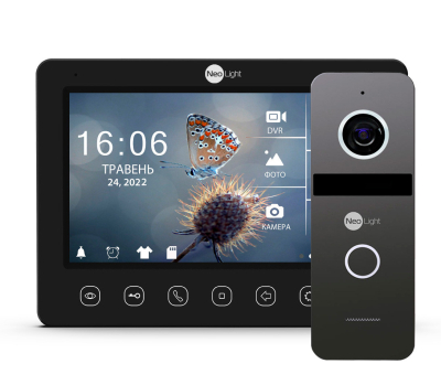 Комплект домофону Neolight Kappa+ HD WF 7 дюймов + Solo Graphite (KitNLightSoloBlackG) www.bd.in.ua Безпечний Дім