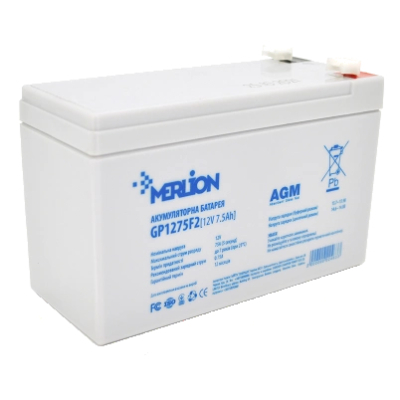 Акумуляторна батарея Merlion AGM GP1275F2 12V 7,5AH www.bd.in.ua Безпечний Дім