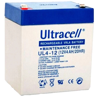 Акумулятор Ultracell UL4-12 AGM 12В 4 Аг www.bd.in.ua Безпечний Дім