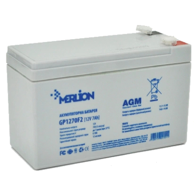 Акумулятор Merlion AGM GP1270F2 12В 7Аг www.bd.in.ua Безпечний Дім