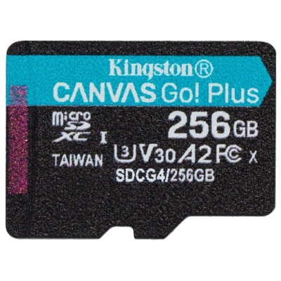 Карта памяті Kingston 256GB microSDXC Canvas Go Plus Gen4 200MB/s A2 U3 V30 Card + Adapter www.bd.in.ua Безпечний Дім