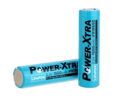 Акумулятор Power-Xtra LiFePO4 IFR18650 1500mah 3.2V, BLUE www.bd.in.ua Безпечний Дім