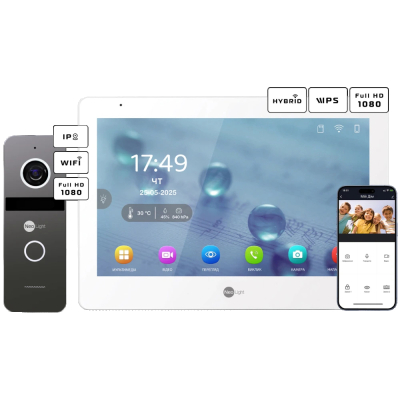 Комплект домофону Neolight MEZZO Hybrid + SOLO IPW Graphite www.bd.in.ua Безпечний Дім