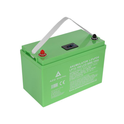 Акумуляторна батарея AZO Digital LiFePO4 LP12-100 100Ah 12V 100A LCD www.bd.in.ua Безпечний Дім