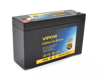 Акумуляторна батарея Vipow Li-ion 12 V 8Ah www.bd.in.ua Безпечний Дім